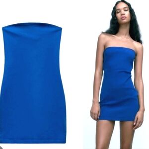 ZARA Strapless Denim Mini Dress